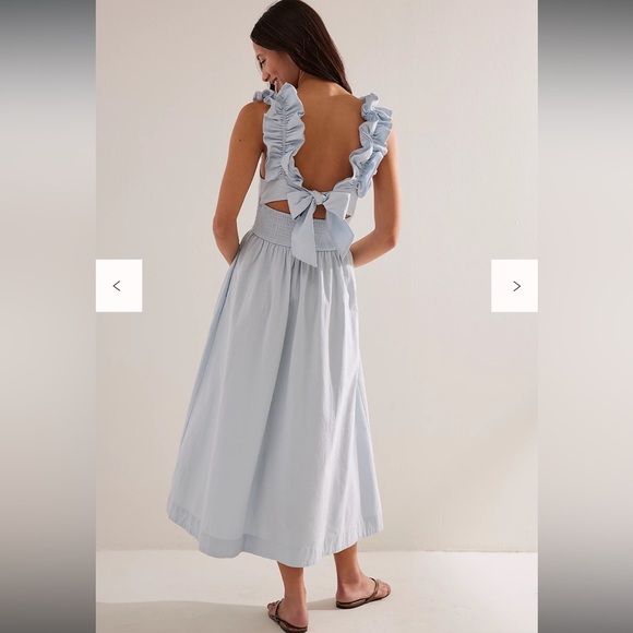 Free People Ruffle It Up Midi - Morning Frost - Picture 2 of 4